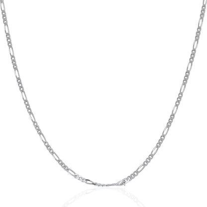 14k white gold solid Figaro chain necklace 1.9mm by Bids.com on Tampa Home & Garden Store