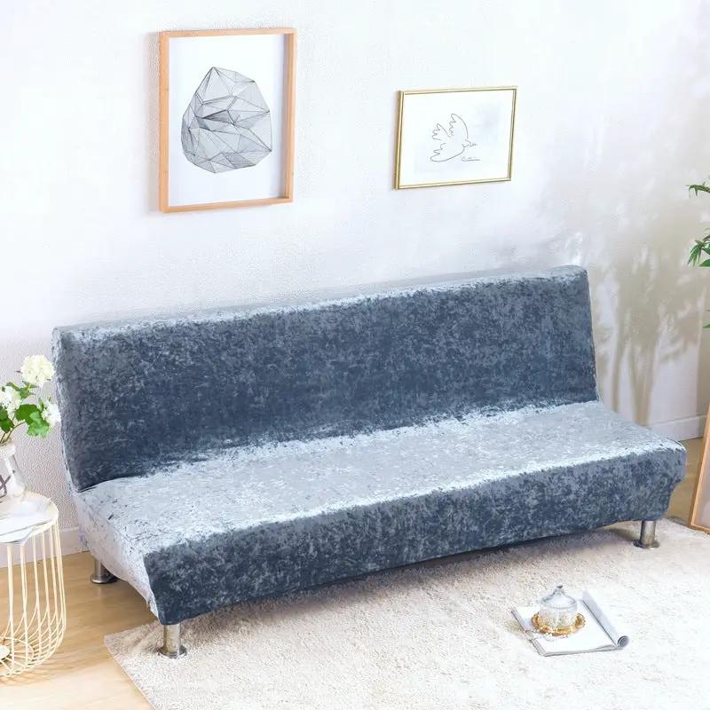 Silver Fox Velvet Armless Folding Sofa Bedspread velvet sofa cover FLIPSTYLEZLLC on Tampa Home & Garden Store