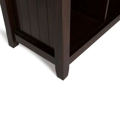 Acadian cube storage unit by Unique Piece Furniture in dark wood finish with panels on Tampa Home & Garden Store
