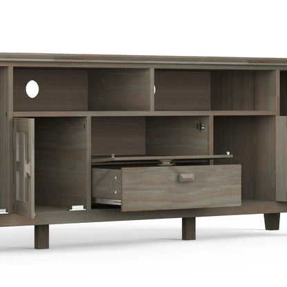 Artisan Tv Media Stand Glass Doors and Drawers