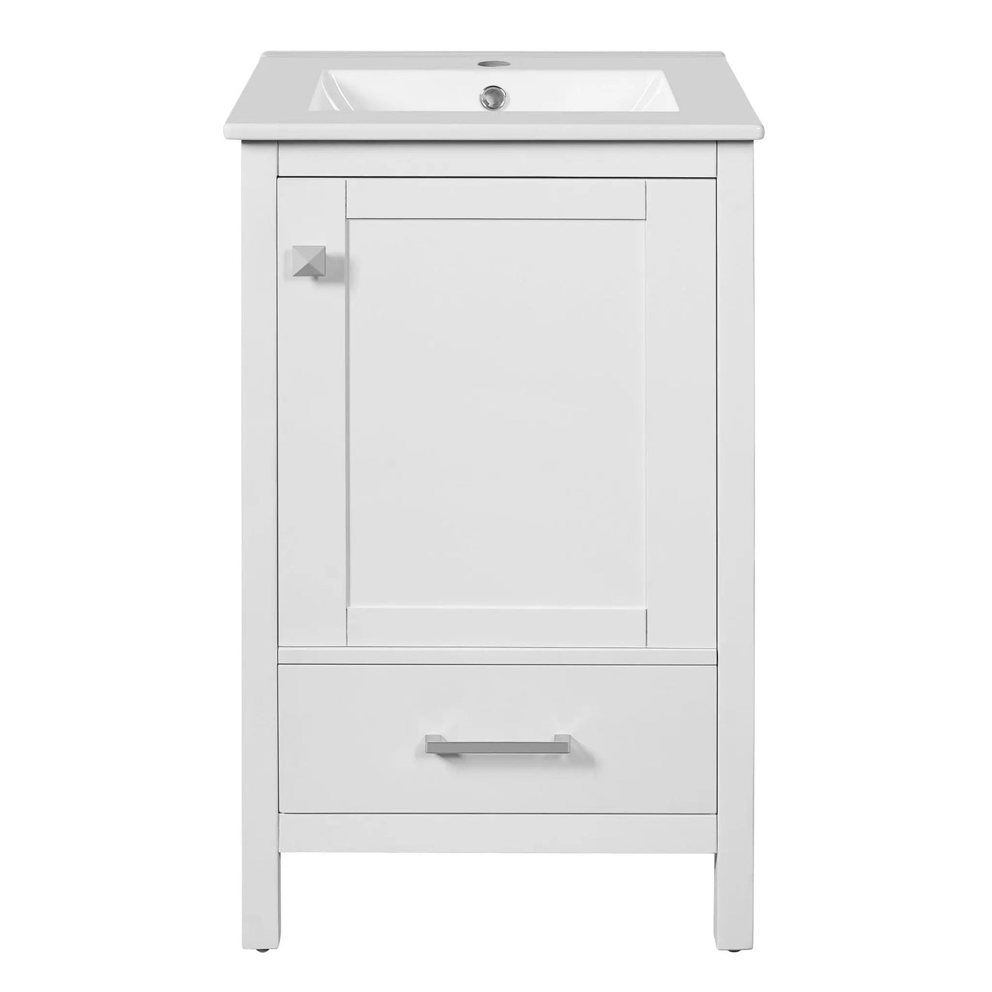 Bathroom Vanity Ceramic Sink and Divider Drawer