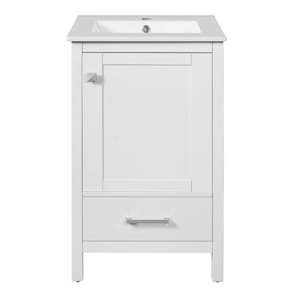 Bathroom Vanity Ceramic Sink and Divider Drawer