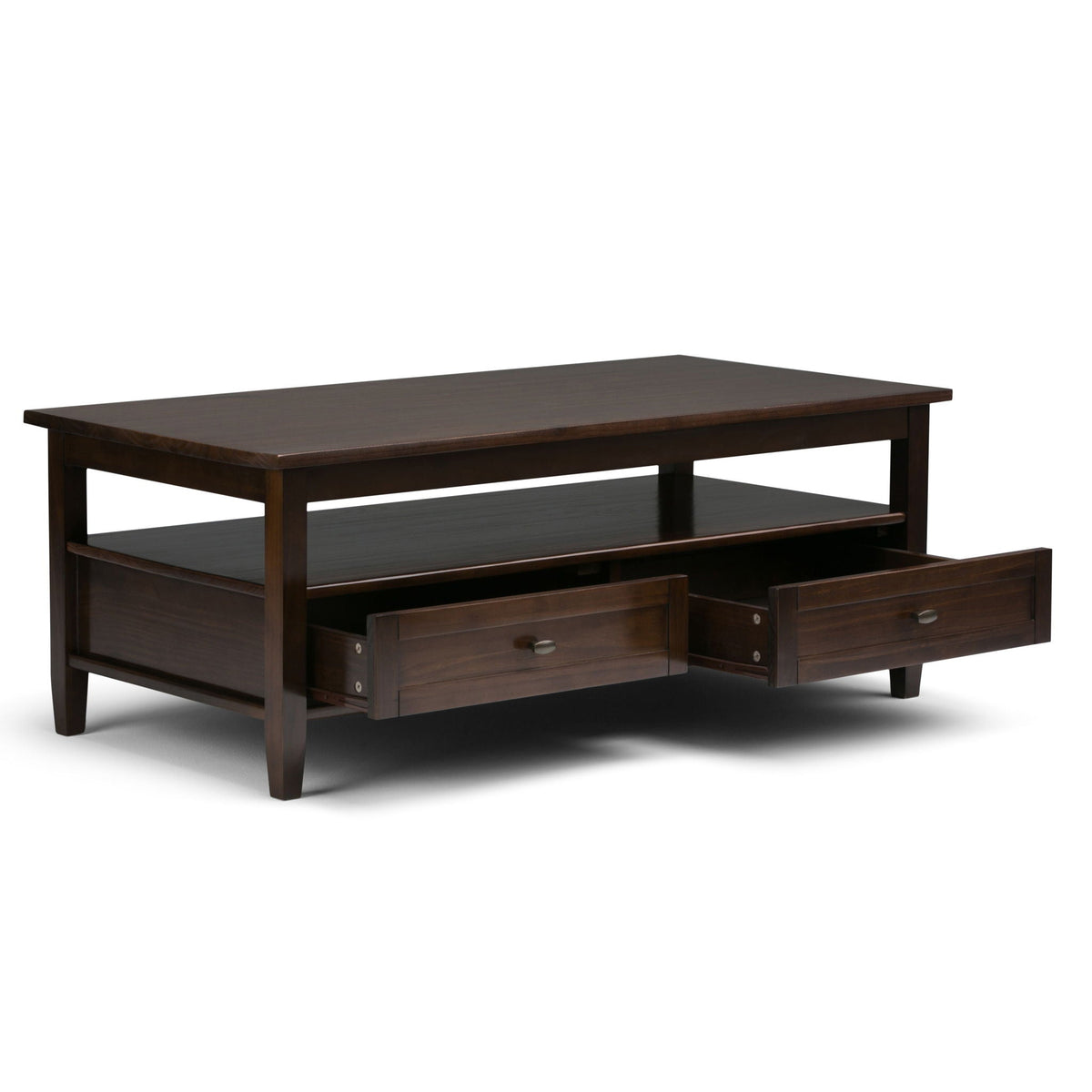 Warm Shaker Coffee Table with Drawer and Shelf by HouseOfZazla in dark espresso finish on Tampa Home & Garden Store