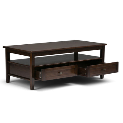 Warm Shaker Coffee Table with Drawer and Shelf by HouseOfZazla in dark espresso finish on Tampa Home & Garden Store