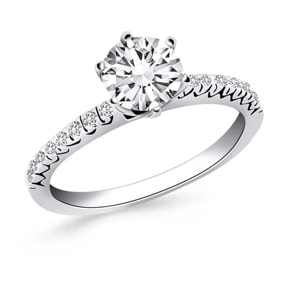 14k white gold engagement ring with a large center diamond and fishtail diamond accents on Tampa Home & Garden Store