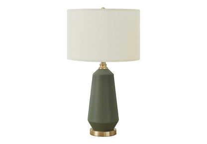 Contemporary green ceramic table lamp with ivory linen shade by HouseOfZazla on Tampa Home & Garden Store