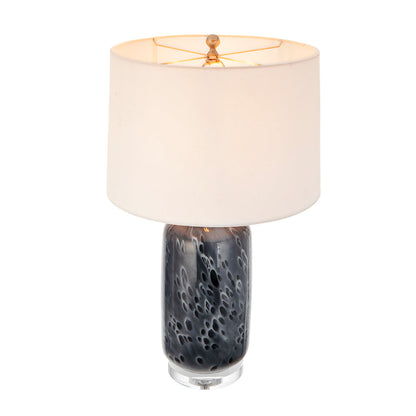 Ellis Glass Table Lamp dark speckled glass base and cream shade HouseOfZazla on Tampa Home & Garden Store