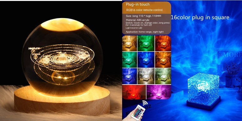 LED water ripple ambient night light USB crystal table lamp 16 RGB colors Sell My Stuff on Tampa Home & Garden Store