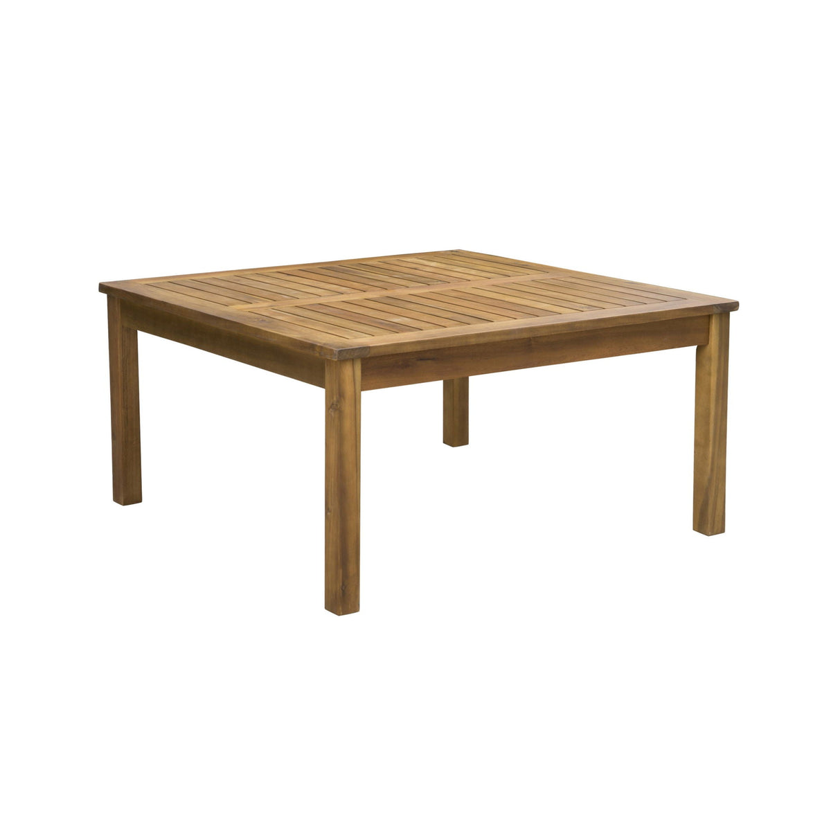 Perla rustic square coffee table with block legs in light brown wood by HouseOfZazla on Tampa Home & Garden Store