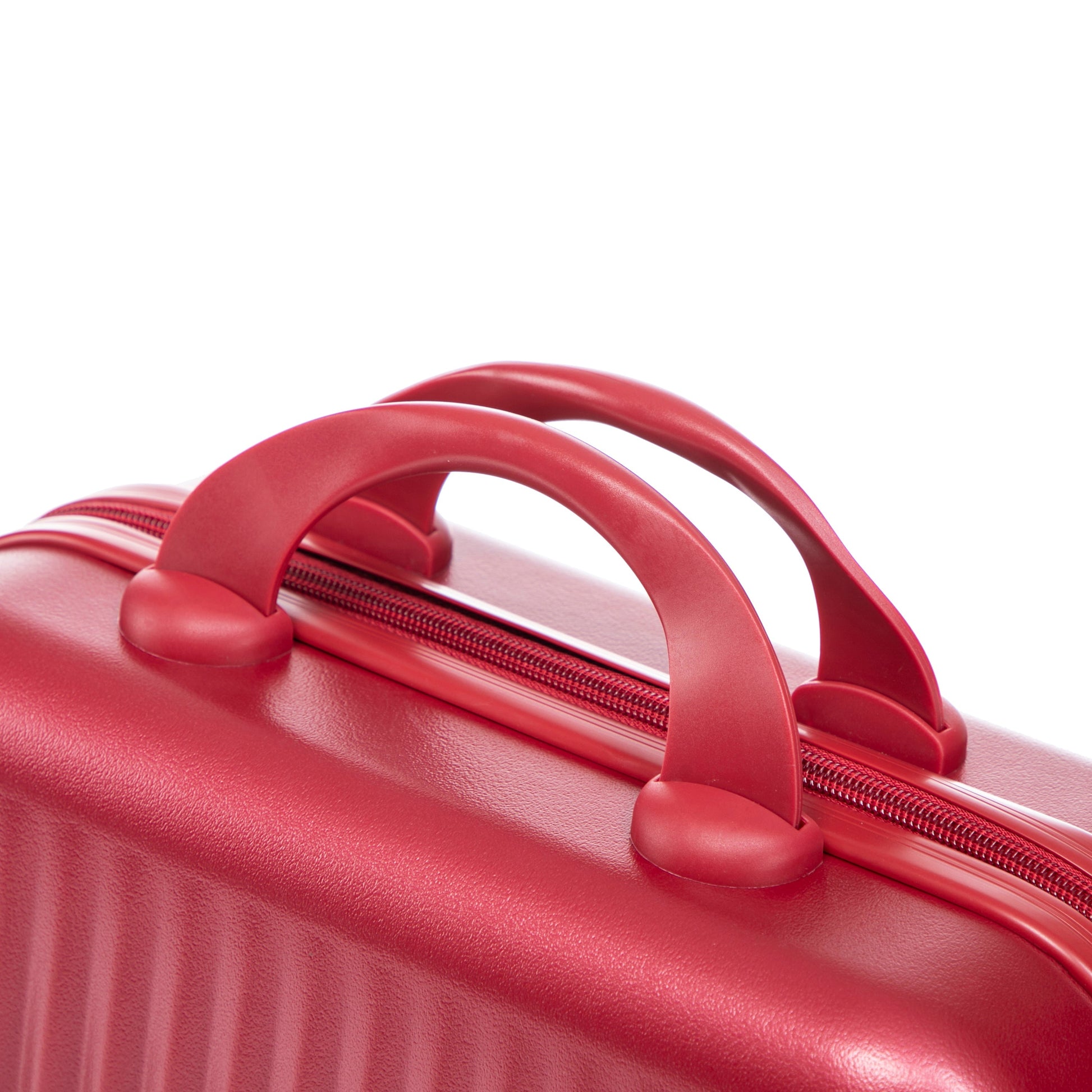 Luggage set 2-piece red ABS with front opening design, curved top handles and zipper on Tampa Home & Garden Store