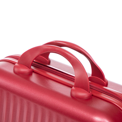 Luggage set 2-piece red ABS with front opening design, curved top handles and zipper on Tampa Home & Garden Store