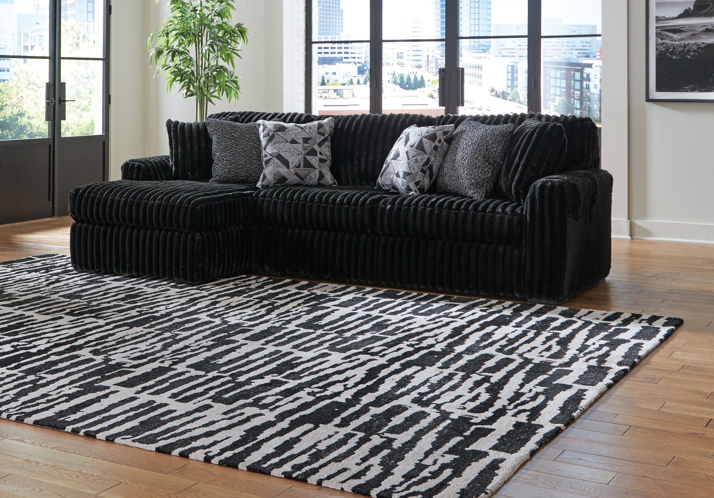 Midnight Madness Sectional and Jumbo Corduroy
