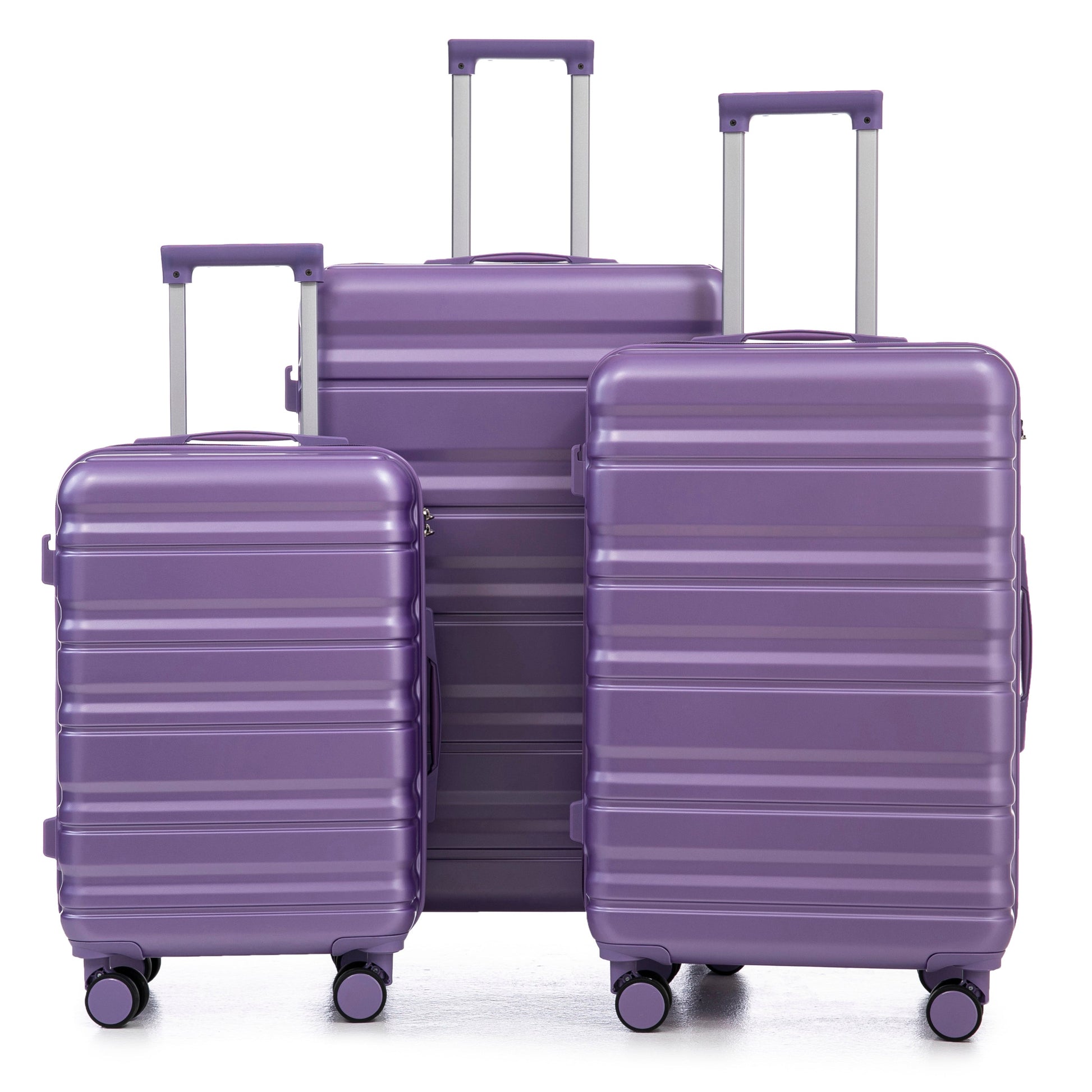 HIFINE Tourist 3-Piece Purple ABS Spinner Luggage Set with rolling suitcases by HouseOfZazla on Tampa Home & Garden Store