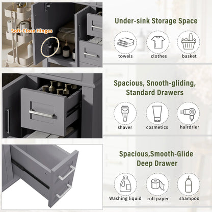 Modern Bathroom Vanity with Sink and Storage