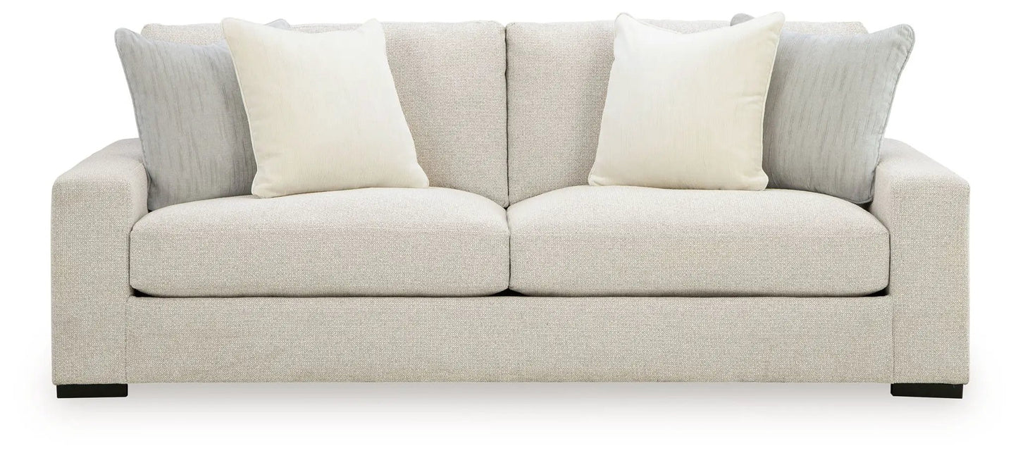 Conlee-Pike Linen Sofa, beige linen with 4 pillows (cream/gray) by Unique Piece Furniture on Tampa Home & Garden Store