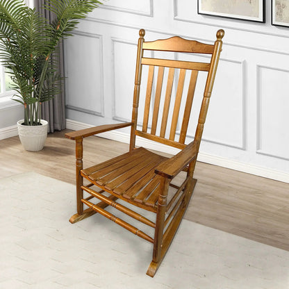 Balcony Porch Rocking Wood Chair for Adults