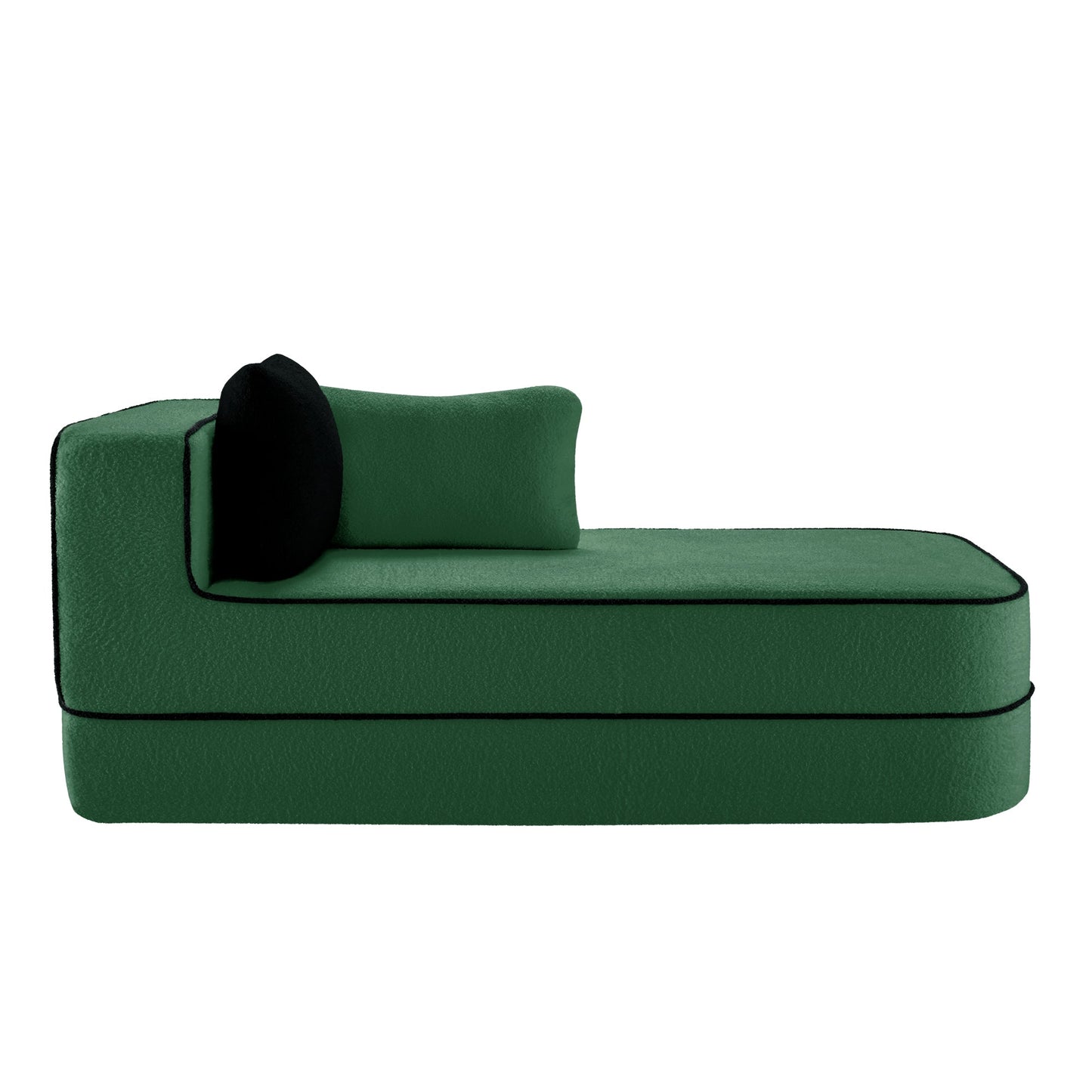 Elysees Green Teddy Fabric Sofa With Pillows