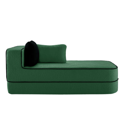 Elysees Green Teddy Fabric Sofa With Pillows