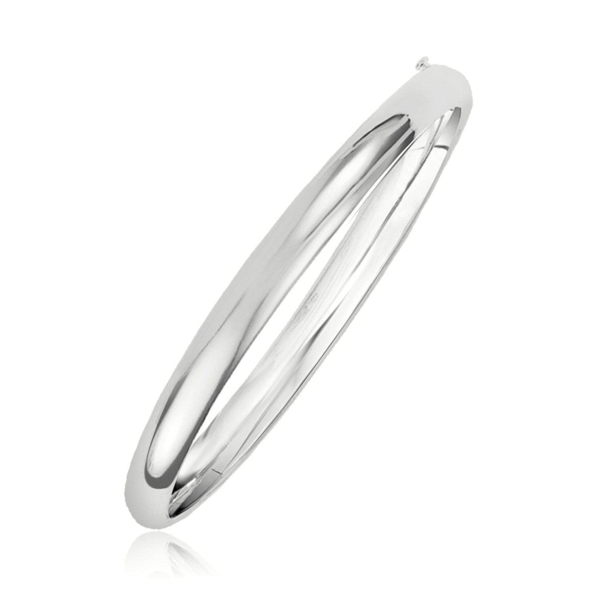 Classic Bangle in 14k White Gold, 5.0mm, bracelet by Bids.com on Tampa Home & Garden Store