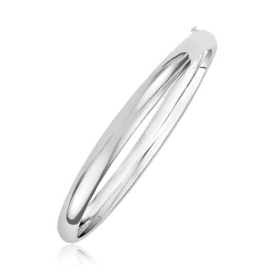 Classic Bangle in 14k White Gold, 5.0mm, bracelet by Bids.com on Tampa Home & Garden Store