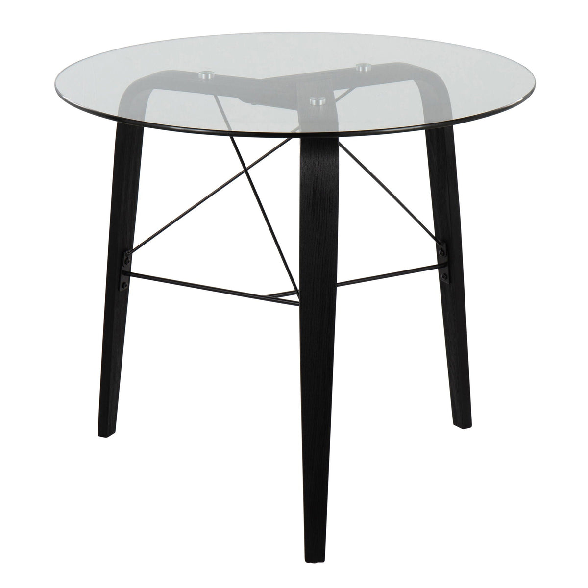 Contemporary round dinette table with tempered glass top and black legs HouseOfZazla on Tampa Home & Garden Store
