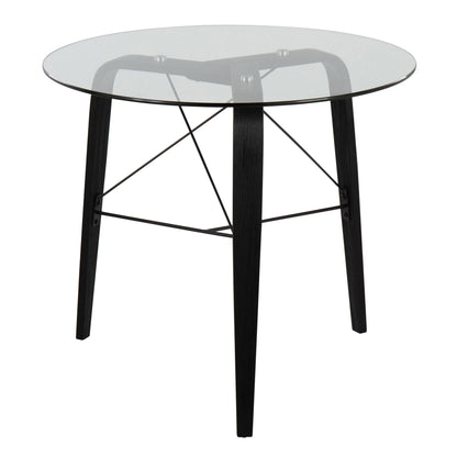 Contemporary round dinette table with tempered glass top and black legs HouseOfZazla on Tampa Home & Garden Store