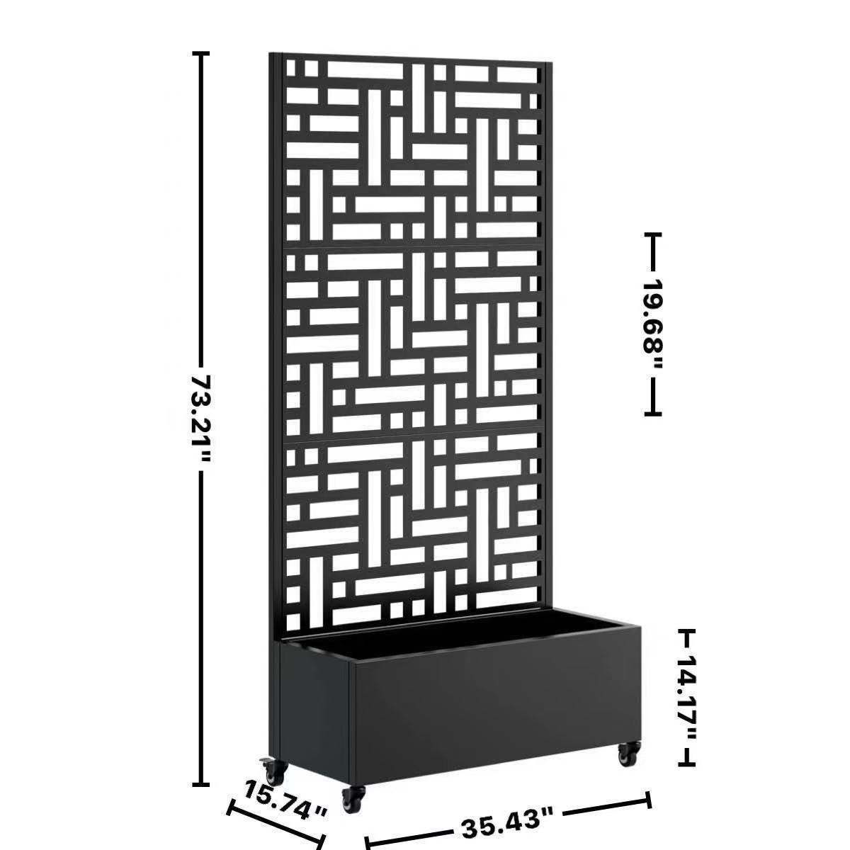 Modern Metal Planter Box and Trellis For Deck Use