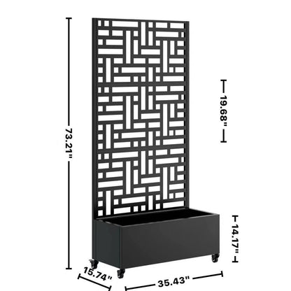 Modern Metal Planter Box and Trellis For Deck Use