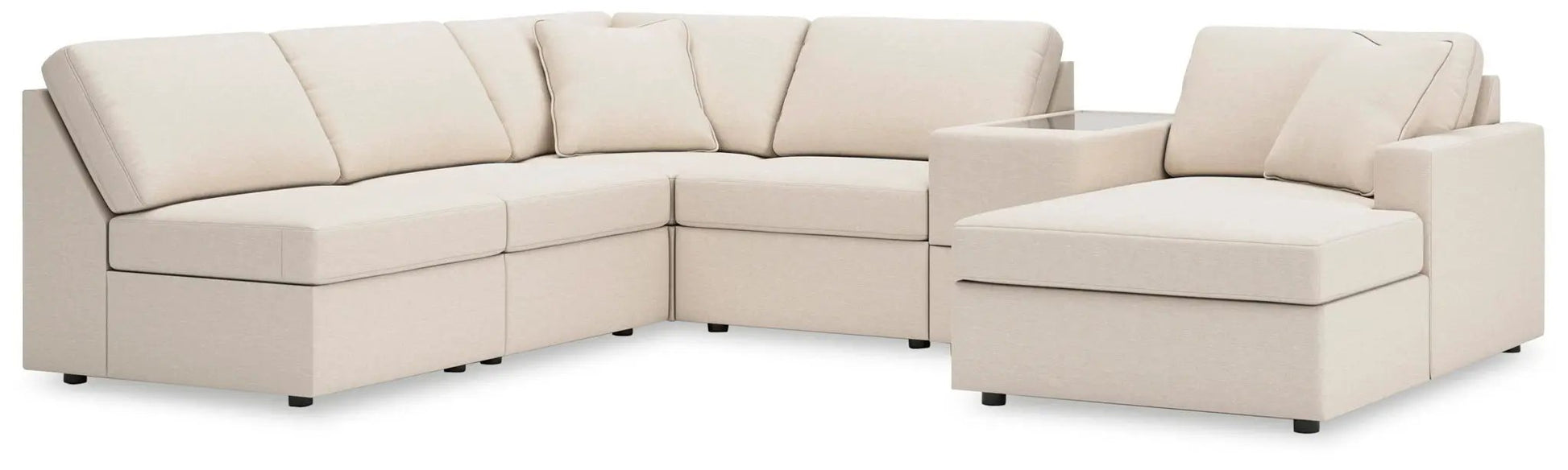 Modmax Oyster sectional by Unique Piece Furniture in beige fabric with chaise on Tampa Home & Garden Store