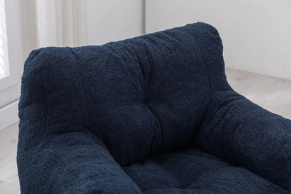 Soft Teddy Fabric Bean Bag Chair With Tufted Foam