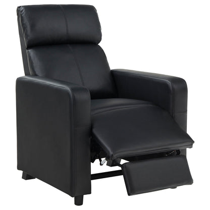 Push Back Recliner black premium leather reclining chaise lounge chair with footrest on Tampa Home & Garden Store