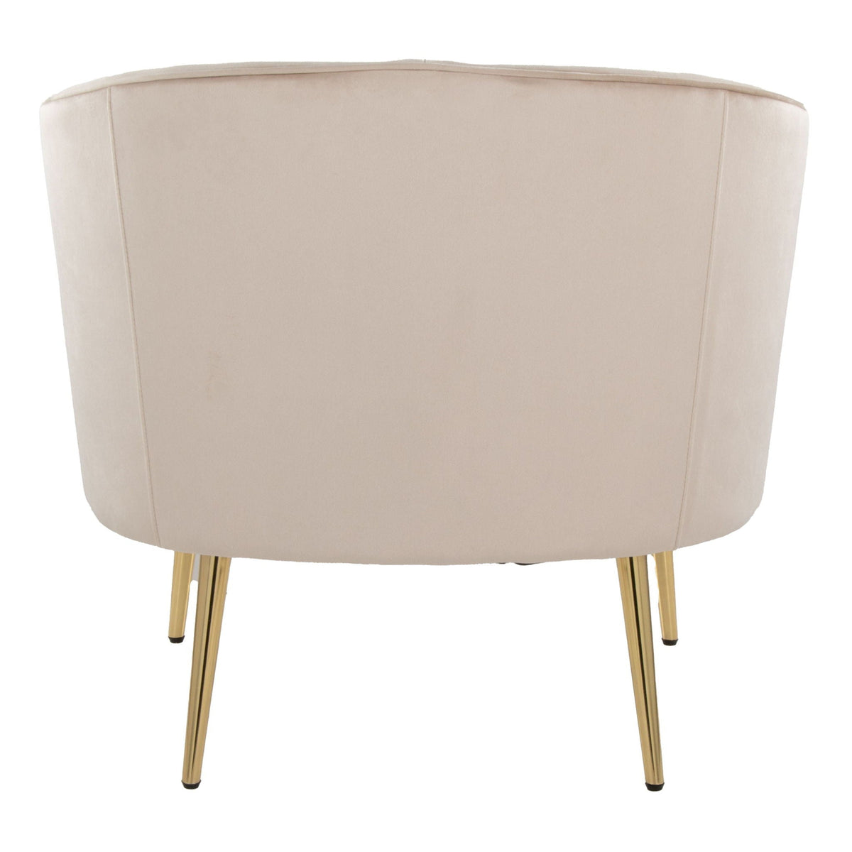Beige contemporary glam accent chair with tufted upholstery and gold legs by HouseOfZazla on Tampa Home & Garden Store