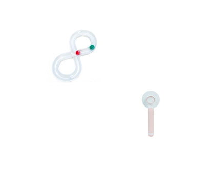 Cat toy turntable set, 2-piece white loop with red/green beads and pink disk wand on Tampa Home & Garden Store