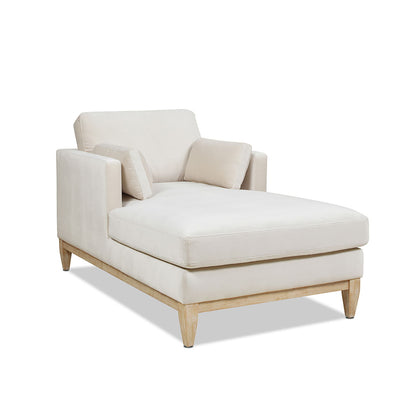 Modern farmhouse chaise lounge chair by HouseOfZazla in cream with removable cushions on Tampa Home & Garden Store