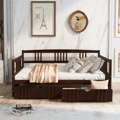 Multifunctional Modern Daybed with dark walnut wood frame and storage by Unique Piece Furniture on Tampa Home & Garden Store