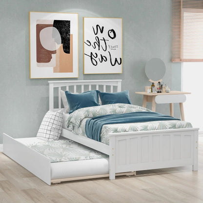 Wood Platform Bed with Headboard and Footboard