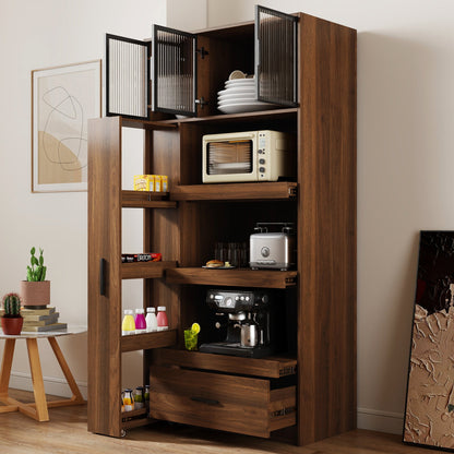Modern Kitchen Pantry Cabinet with Pull Out Shelf