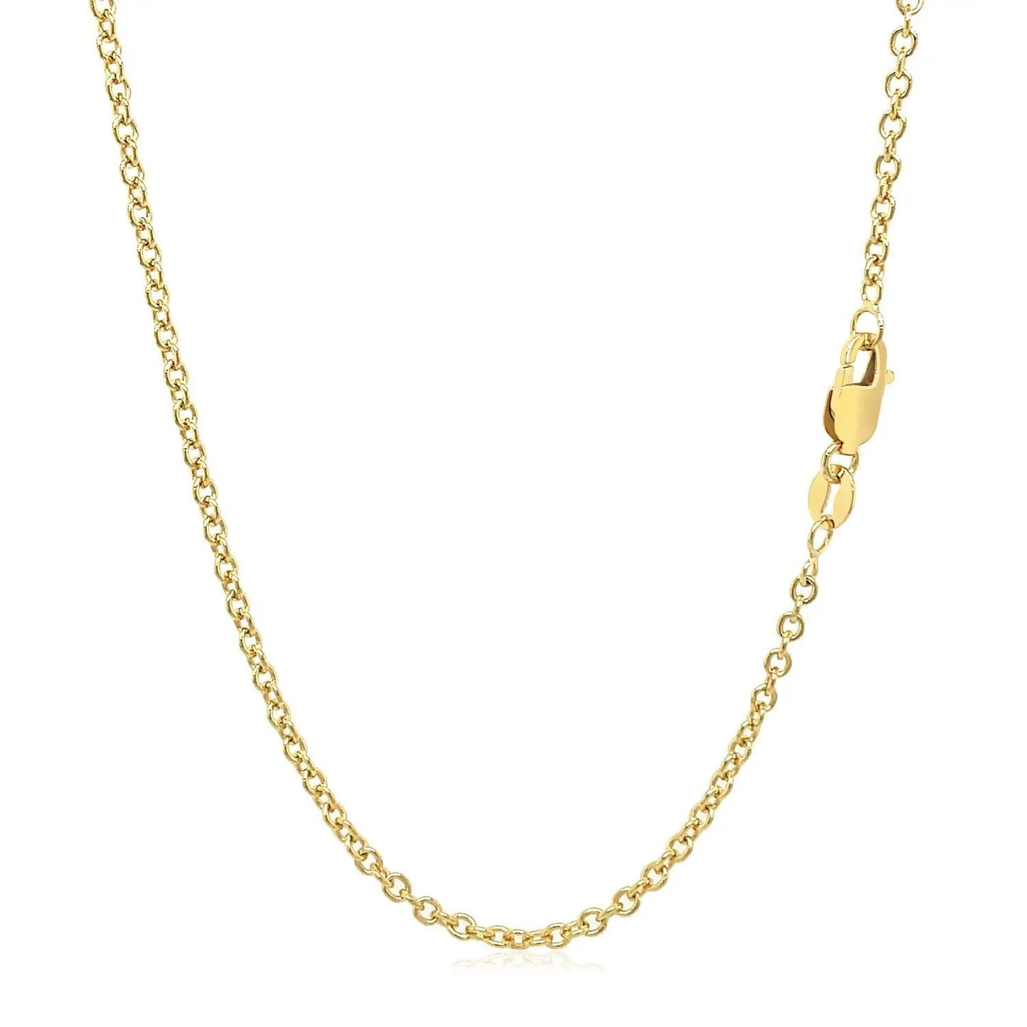 14k yellow gold round cable link chain necklace 1.9mm with lobster clasp by Bids.com on Tampa Home & Garden Store