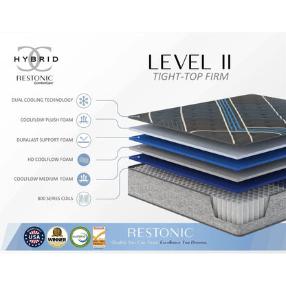 Tempagel 13in Lux Firm Hybrid Mattress with cooling foam-coil build by Unique Piece Furniture on Tampa Home & Garden Store