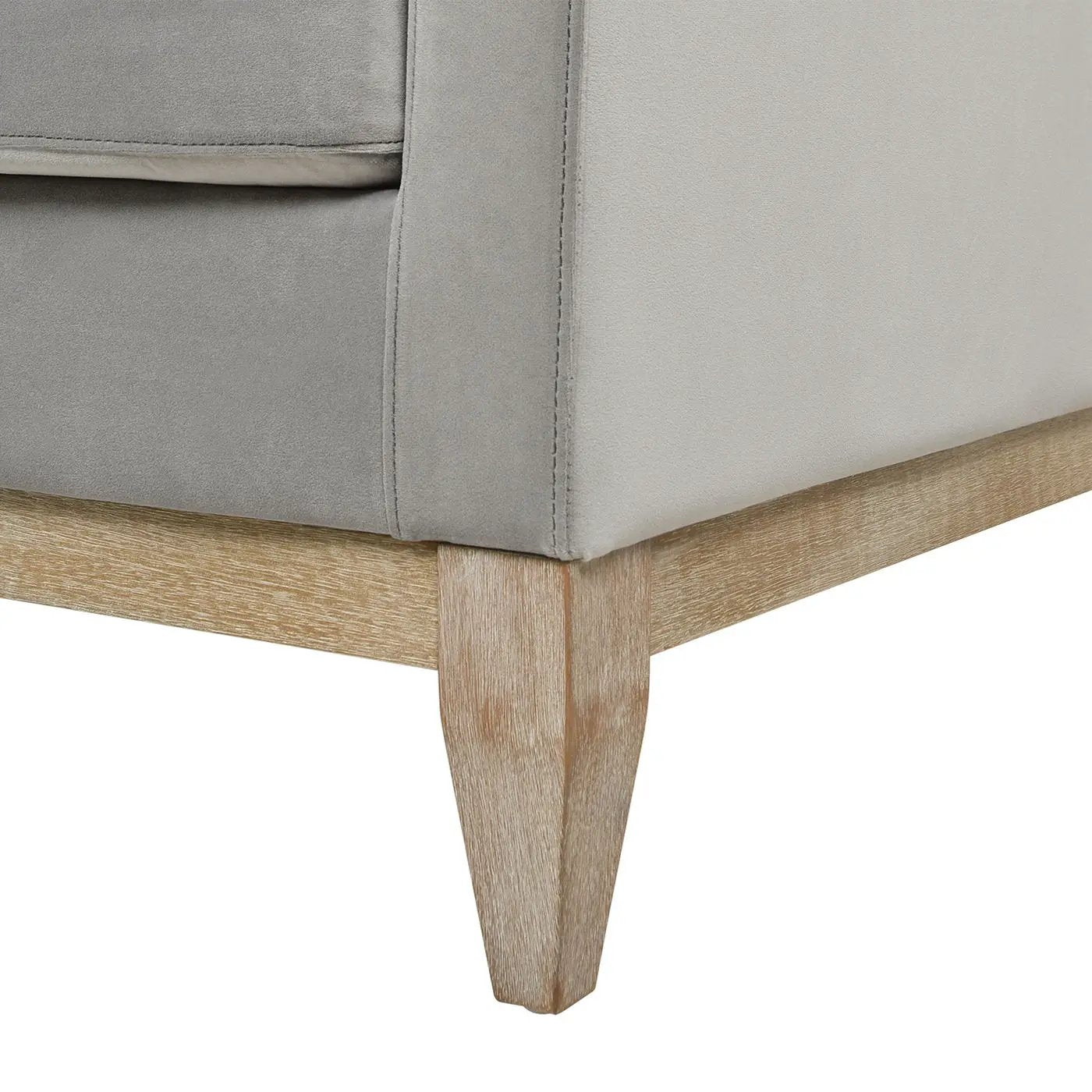 Knox Modern Farmhouse Arm Chair grey upholstery with light wood leg Unique Piece Furniture on Tampa Home & Garden Store