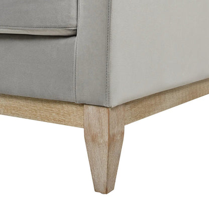 Knox Modern Farmhouse Arm Chair grey upholstery with light wood leg Unique Piece Furniture on Tampa Home & Garden Store
