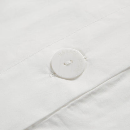 White king duvet cover button detail on white fabric on Tampa Home & Garden Store