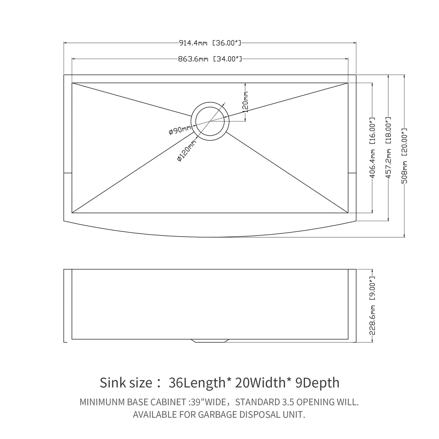 16 Gauge Stainless Steel Apron Front Kitchen Sink