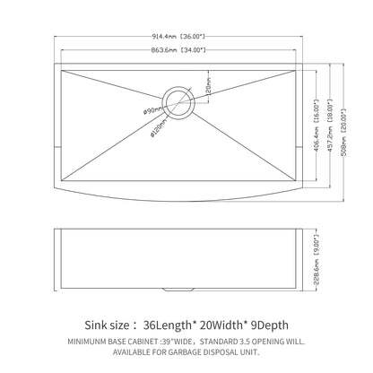 16 Gauge Stainless Steel Apron Front Kitchen Sink
