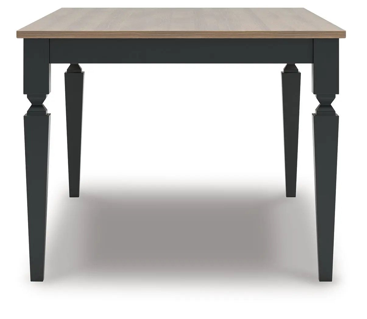Brenkerton rectangular dining table gray brown wood top black tapered legs by Unique Piece on Tampa Home & Garden Store