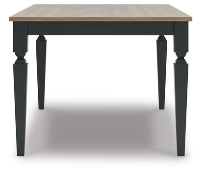 Brenkerton rectangular dining table gray brown wood top black tapered legs by Unique Piece on Tampa Home & Garden Store