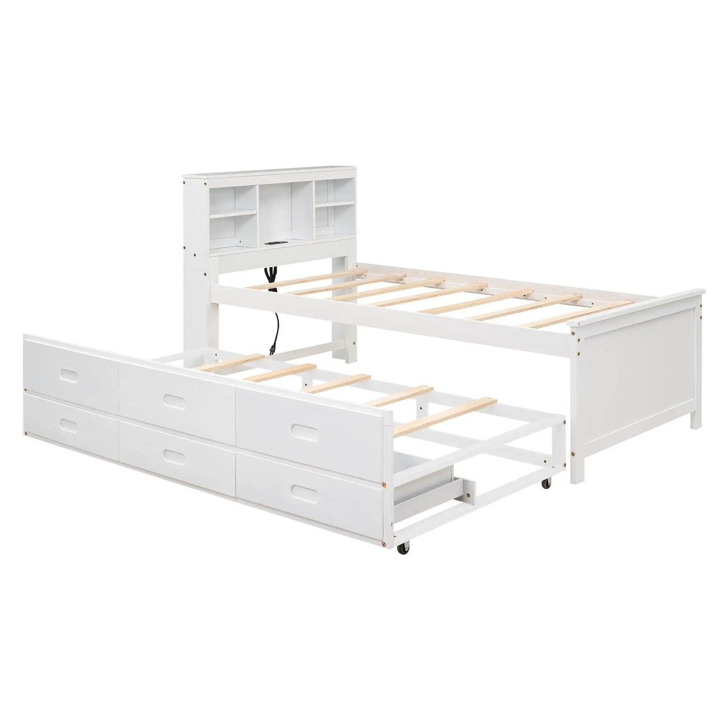 Platform Bed With Storage Headboard and USB