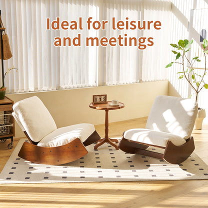 Upholstered glider rocking chairs set of 2 with solid wood frames and cream cushions on Tampa Home & Garden Store