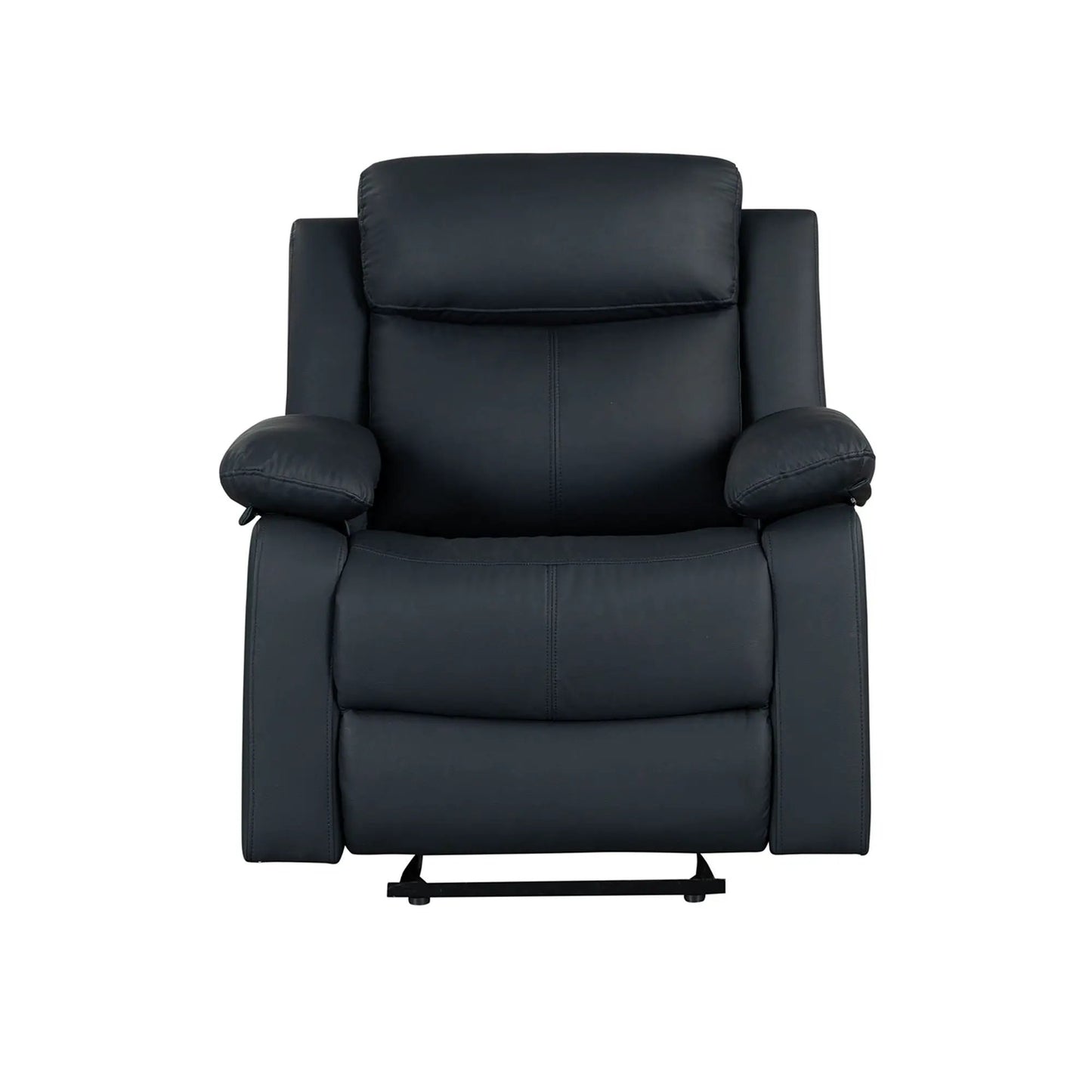 Blanche Glider Recliner with LED in black leather, pillow-top armrests, Unique Piece Furniture on Tampa Home & Garden Store