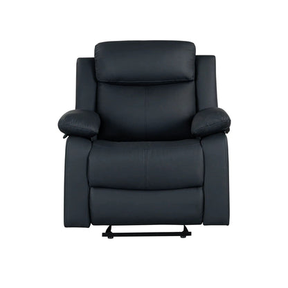 Blanche Glider Recliner with LED in black leather, pillow-top armrests, Unique Piece Furniture on Tampa Home & Garden Store